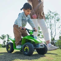 Quad Elettrico per Bambini con Batteria Ricaricabile 6V e Marcia Avanti e Indietro, 72x40x45.5 cm, Verde