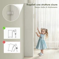 Mobile Colonna Bagno a 2 Armadietti con 6 Ripiani Regolabili, in Legno, 40x35x180 cm, Bianco