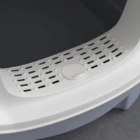 Lettiera per Gatti Chiusa con 2 Porte, Vassoio Estraibile, Paletta e Deodorante, Grigio