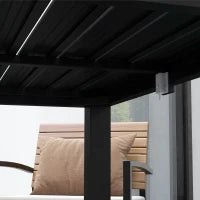 Tavolo da Giardino Espandibile Rettangolare per 6-8 Persone, in Alluminio, 180/240L x 94l x 73H cm, Nero