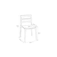 PAZZO DESIGN Sedia Luca set da 4 sedie Grigio in Polipropilene