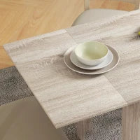 Tavolo a Ribalta per 4 Persone max Impermeabile e Antigraffio, in Truciolato, 140x70x75 cm, color Rovere