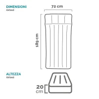 Intex 67998 - Materasso Gonfiabile Camping Laminato, 72x189x20 cm