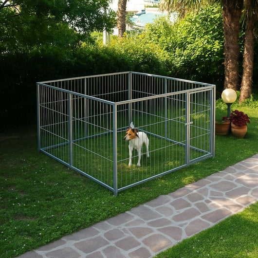 Box per cuccioli in rete con zincatura a caldo dimensioni 200x200xaltezza 120 cm