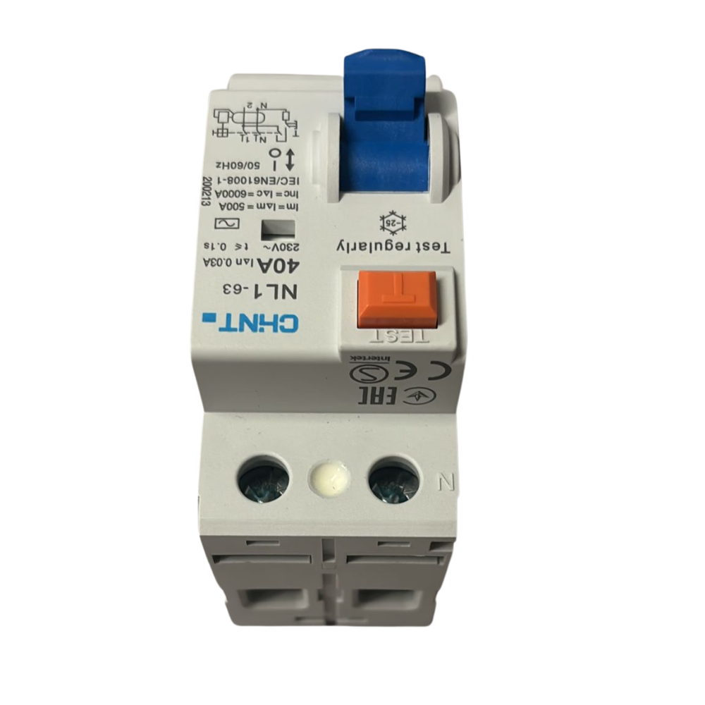 Interruttore differenziale bipolare puro tipo ac 30ma chint serie nl1-63 *** ampere 40 ampere, confezione 1
