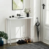 Tavolo Console Tavolino con piedini regolabili, cinghie anti-ribaltamento 75 x 24 x 76 cm per Piccoli Spazi Bianco