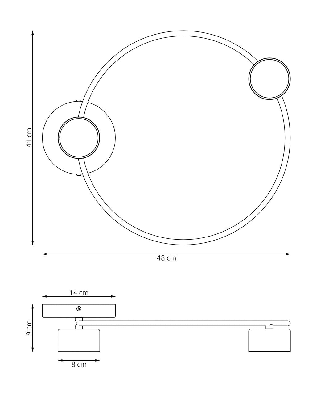 Plafoniera Moderna Zeus Acciaio Nero 2 Luci Gx53 Ip20