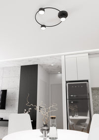 Plafoniera Moderna Zeus Acciaio Nero 3 Luci Gx53 Ip20