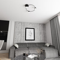 Plafoniera Moderna Zeus Acciaio Nero 3 Luci Gx53 Ip20