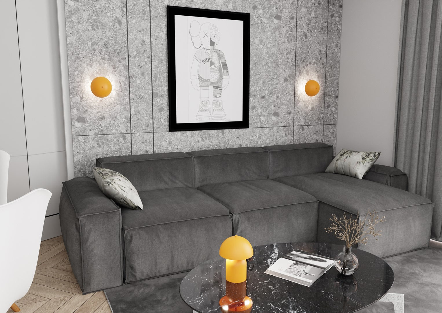 Applique Moderna Hera Acciaio Arancione 2 Luci G9 Ip20