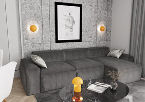 Applique Moderna Hera Acciaio Arancione 2 Luci G9 Ip20