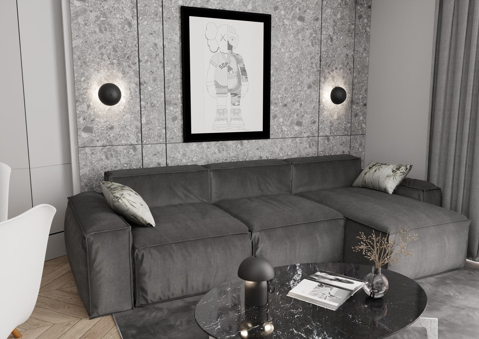 Applique Moderna Hera Acciaio Nero 2 Luci G9 Ip20