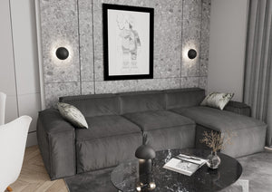 Applique Moderna Hera Acciaio Nero 2 Luci G9 Ip20