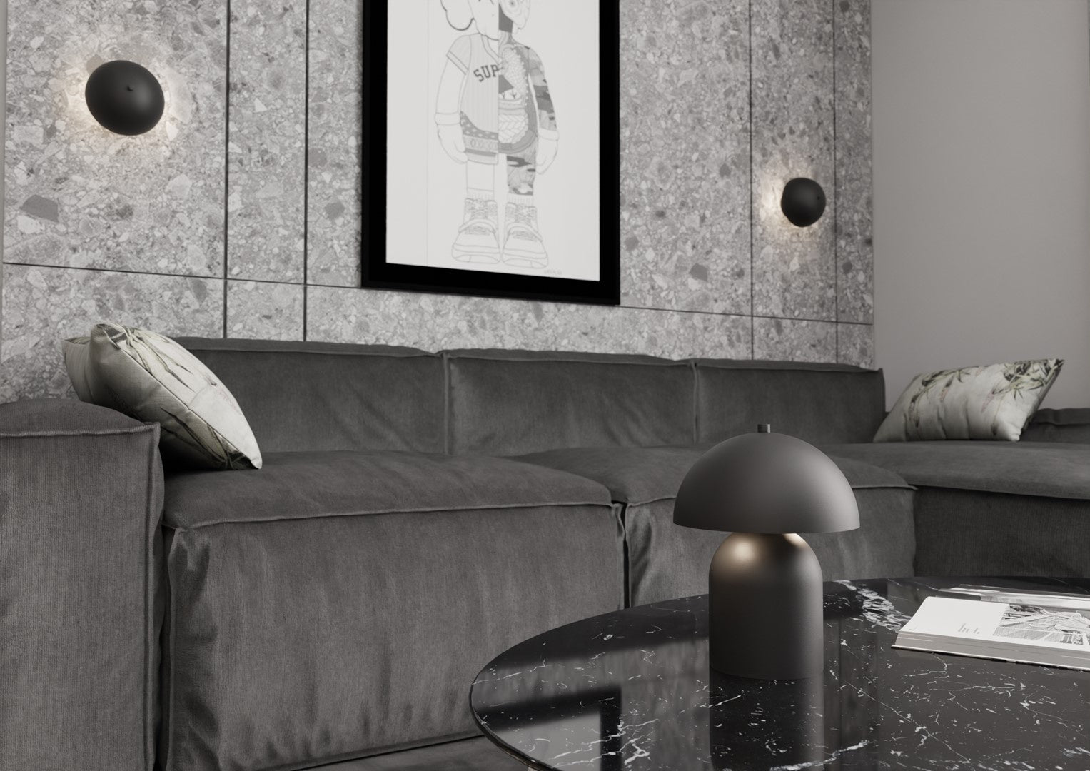 Applique Moderna Hera Acciaio Nero 2 Luci G9 Ip20