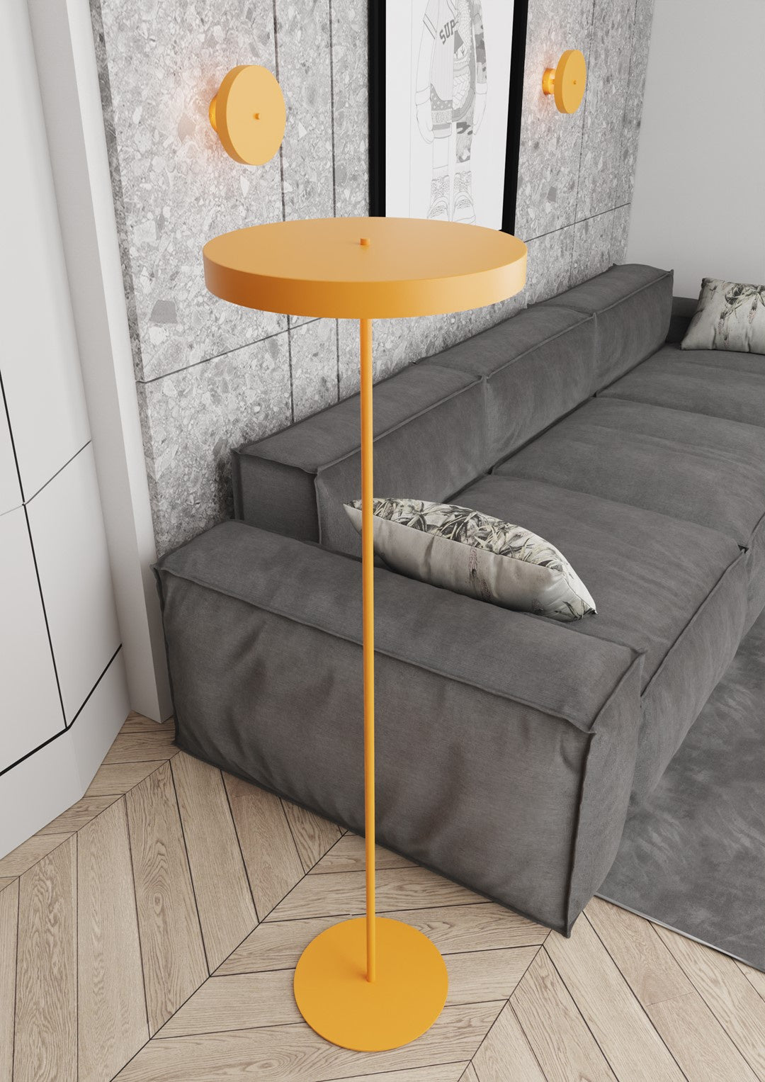 Lampade Da Scrivania Minimal Poseidone Acciaio Arancione 2 Luci G9 Ip20