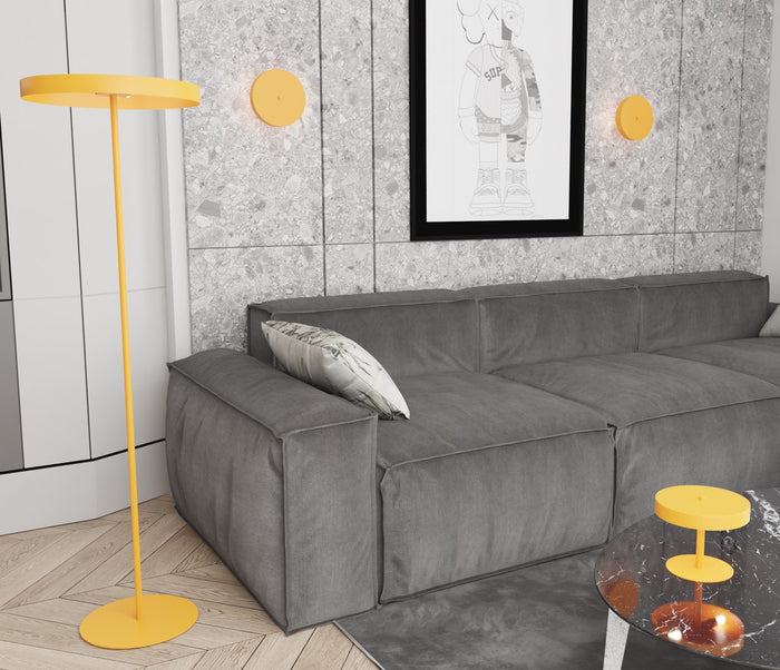 Piantana Minimal Poseidone Acciaio Arancione 3 Luci G9 Ip20