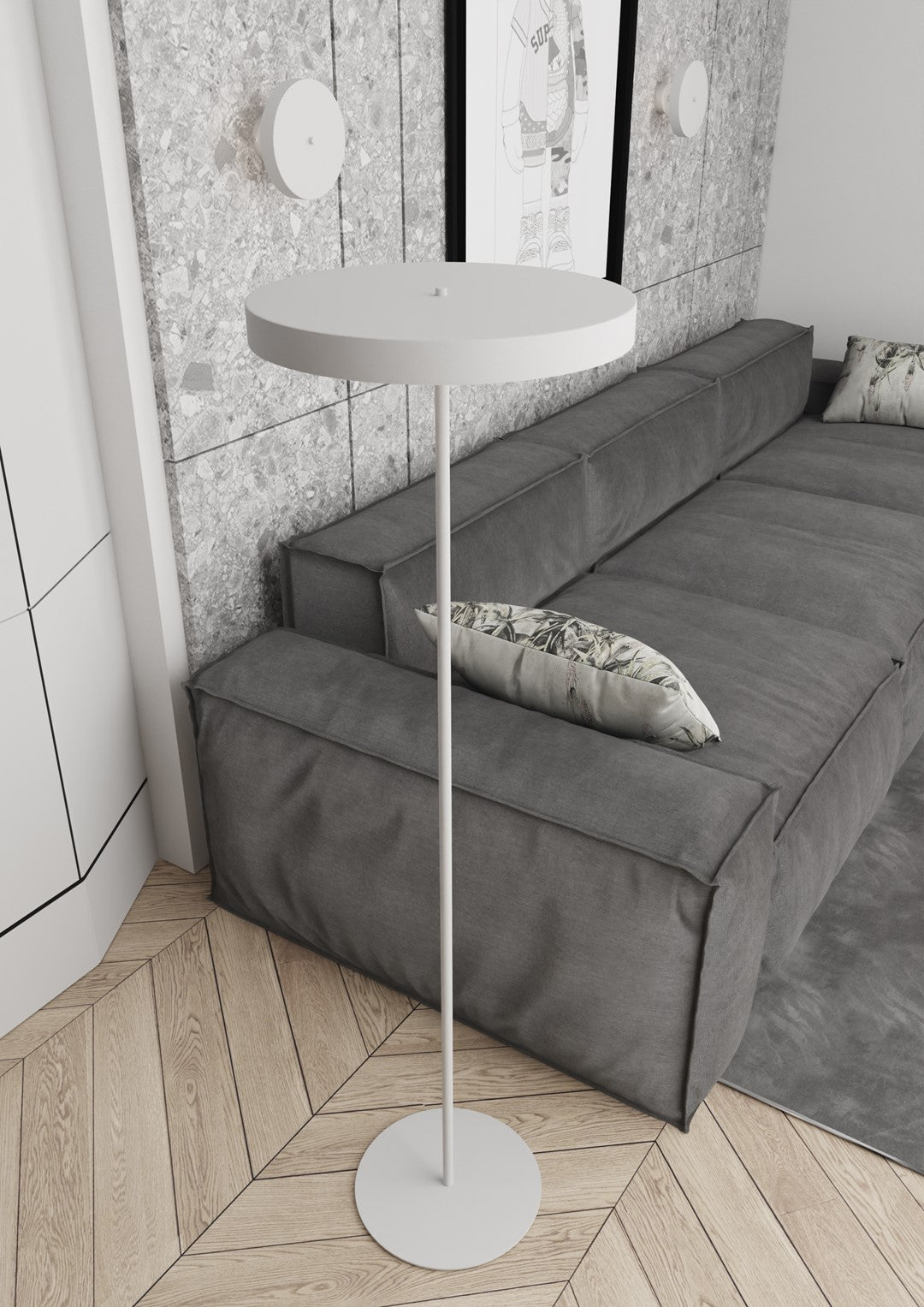 Piantana Minimal Poseidone Acciaio Bianco 3 Luci G9 Ip20