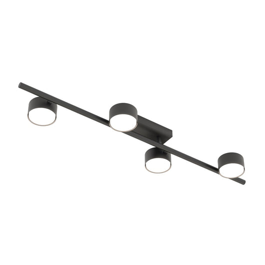 Plafoniera Moderna Apollo Acciaio Nero 4 Luci Gx53 Ip20