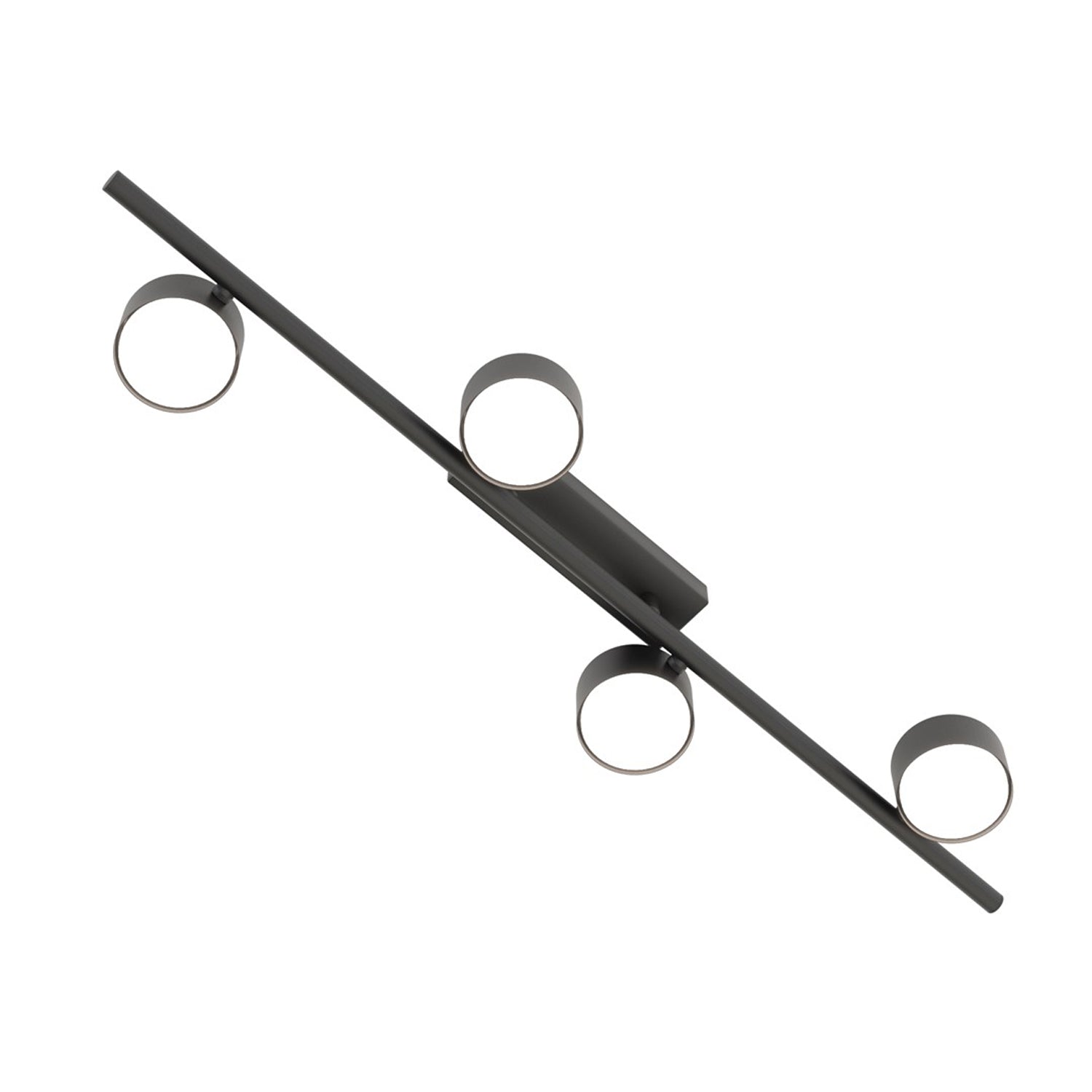 Plafoniera Moderna Apollo Acciaio Nero 4 Luci Gx53 Ip20