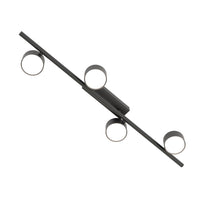 Plafoniera Moderna Apollo Acciaio Nero 4 Luci Gx53 Ip20