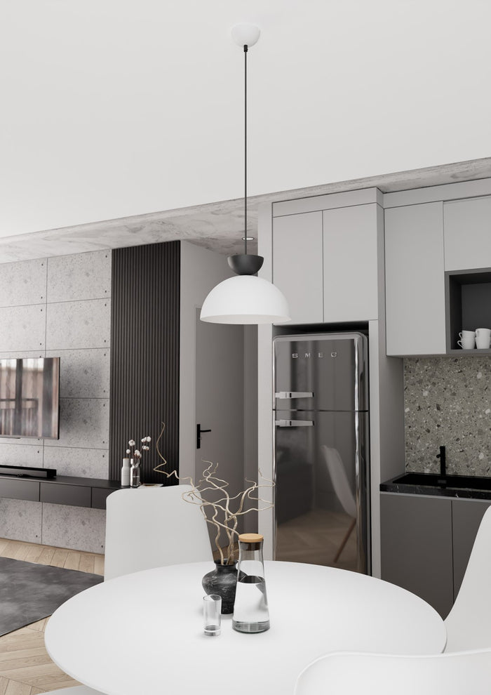 Lampadario Minimal Efesto Acciaio Bianco Nero 1 Luce Gx53 Ip20