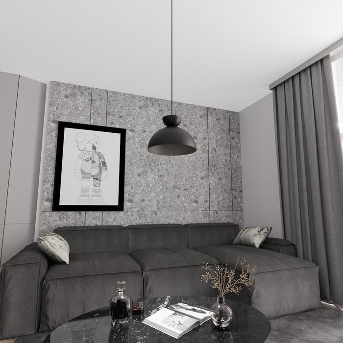 Lampadario Minimal Efesto Acciaio Nero 1 Luce Gx53 Ip20