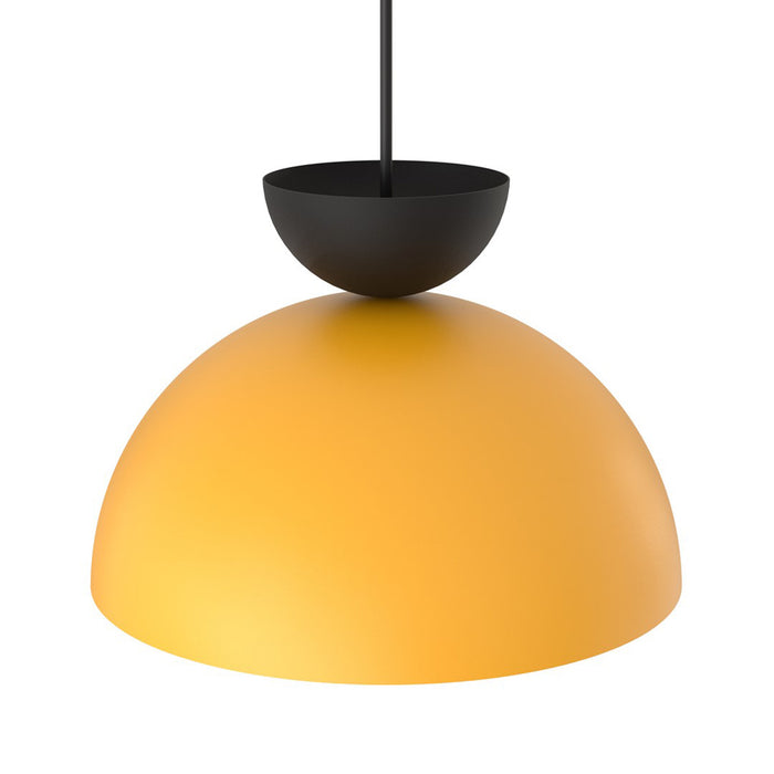 Lampadario Minimal Efesto Acciaio Nero Arancione 1 Luce Gx53 Ip20