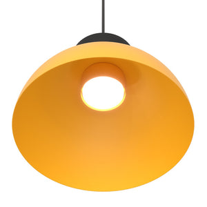 Lampadario Minimal Efesto Acciaio Nero Arancione 1 Luce Gx53 Ip20