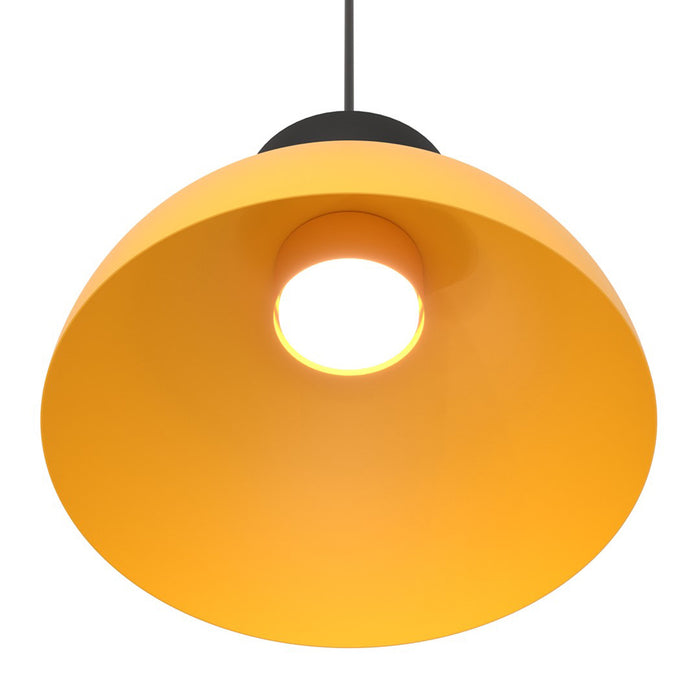Lampadario Minimal Efesto Acciaio Nero Arancione 1 Luce Gx53 Ip20
