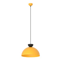 Lampadario Minimal Efesto Acciaio Nero Arancione 1 Luce Gx53