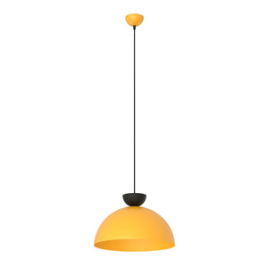 Lampadario Minimal Efesto Acciaio Nero Arancione 1 Luce Gx53