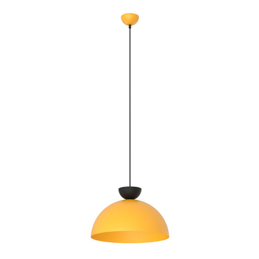 Lampadario Minimal Efesto Acciaio Nero Arancione 1 Luce Gx53