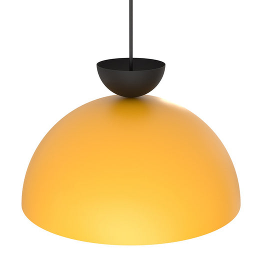 Lampadario Minimal Efesto Acciaio Nero Arancione 1 Luce Gx53