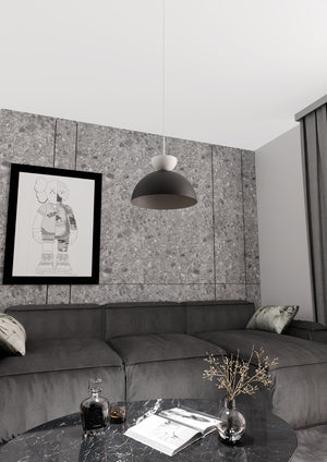 Lampadario Minimal Efesto Acciaio Nero Bianco 1 Luce Gx53 Ip20