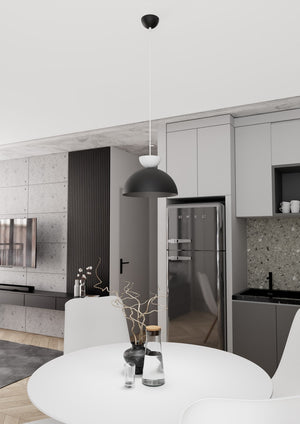 Lampadario Minimal Efesto Acciaio Nero Bianco 1 Luce Gx53 Ip20