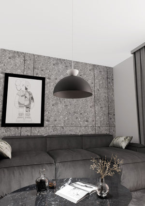 Lampadario Minimal Efesto Acciaio Nero Bianco 1 Luce Gx53