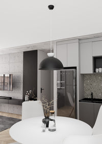 Lampadario Minimal Efesto Acciaio Nero Bianco 1 Luce Gx53