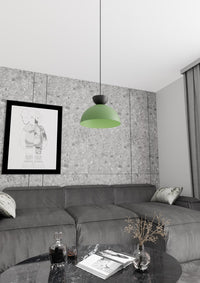 Lampadario Minimal Efesto Acciaio Nero Verde 1 Luce Gx53 Ip20