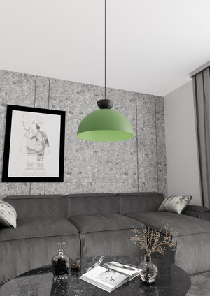 Lampadario Minimal Efesto Acciaio Nero Verde 1 Luce Gx53