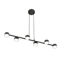 Lampadario Minimal Afrodite Acciaio Nero 6 Luci Gx53 Ip20