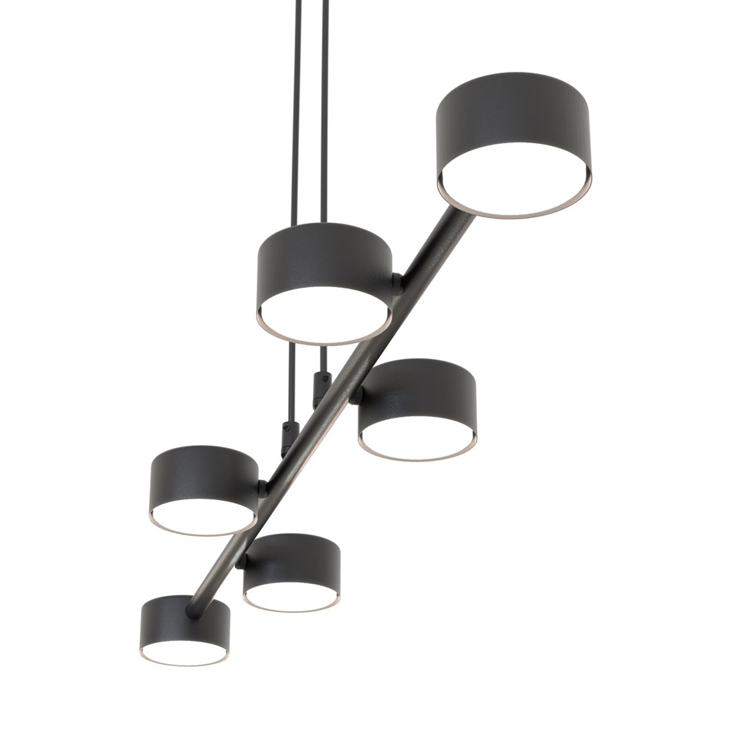 Lampadario Minimal Afrodite Acciaio Nero 6 Luci Gx53 Ip20