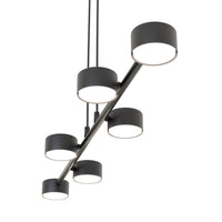 Lampadario Minimal Afrodite Acciaio Nero 6 Luci Gx53 Ip20