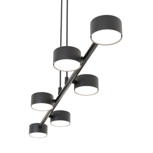 Lampadario Minimal Afrodite Acciaio Nero 6 Luci Gx53 Ip20