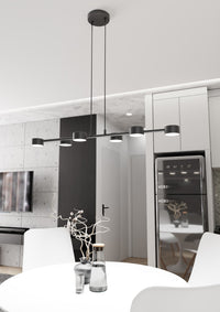 Lampadario Minimal Afrodite Acciaio Nero 6 Luci Gx53 Ip20