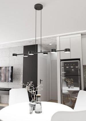 Lampadario Minimal Afrodite Acciaio Nero 6 Luci Gx53 Ip20