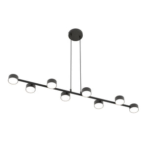 Lampadario Minimal Afrodite Acciaio Nero 8 Luci Gx53 Ip20