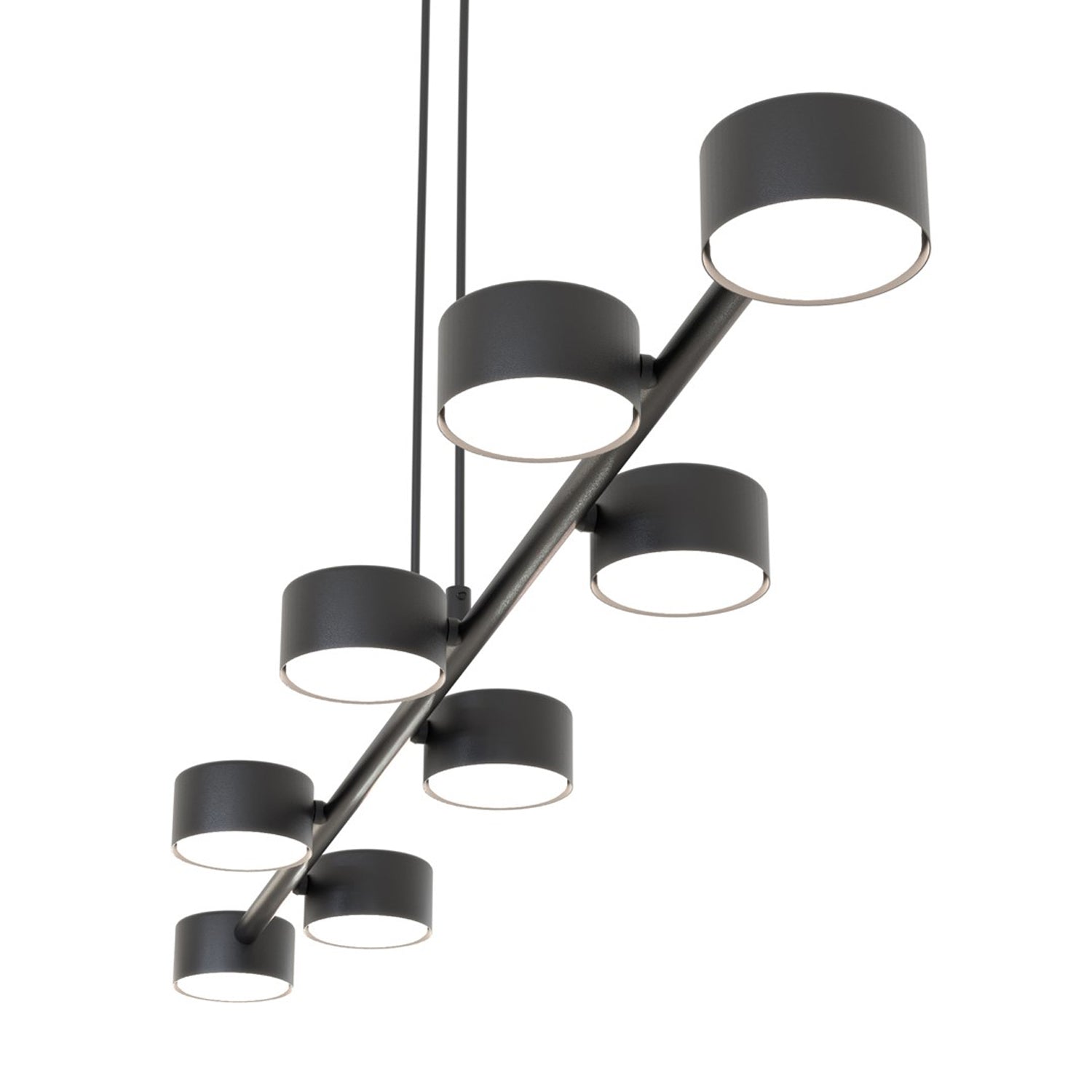 Lampadario Minimal Afrodite Acciaio Nero 8 Luci Gx53 Ip20