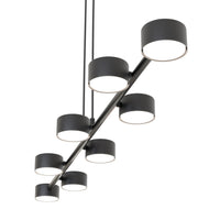 Lampadario Minimal Afrodite Acciaio Nero 8 Luci Gx53 Ip20