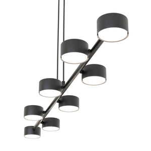 Lampadario Minimal Afrodite Acciaio Nero 8 Luci Gx53 Ip20