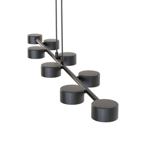 Lampadario Minimal Afrodite Acciaio Nero 8 Luci Gx53 Ip20